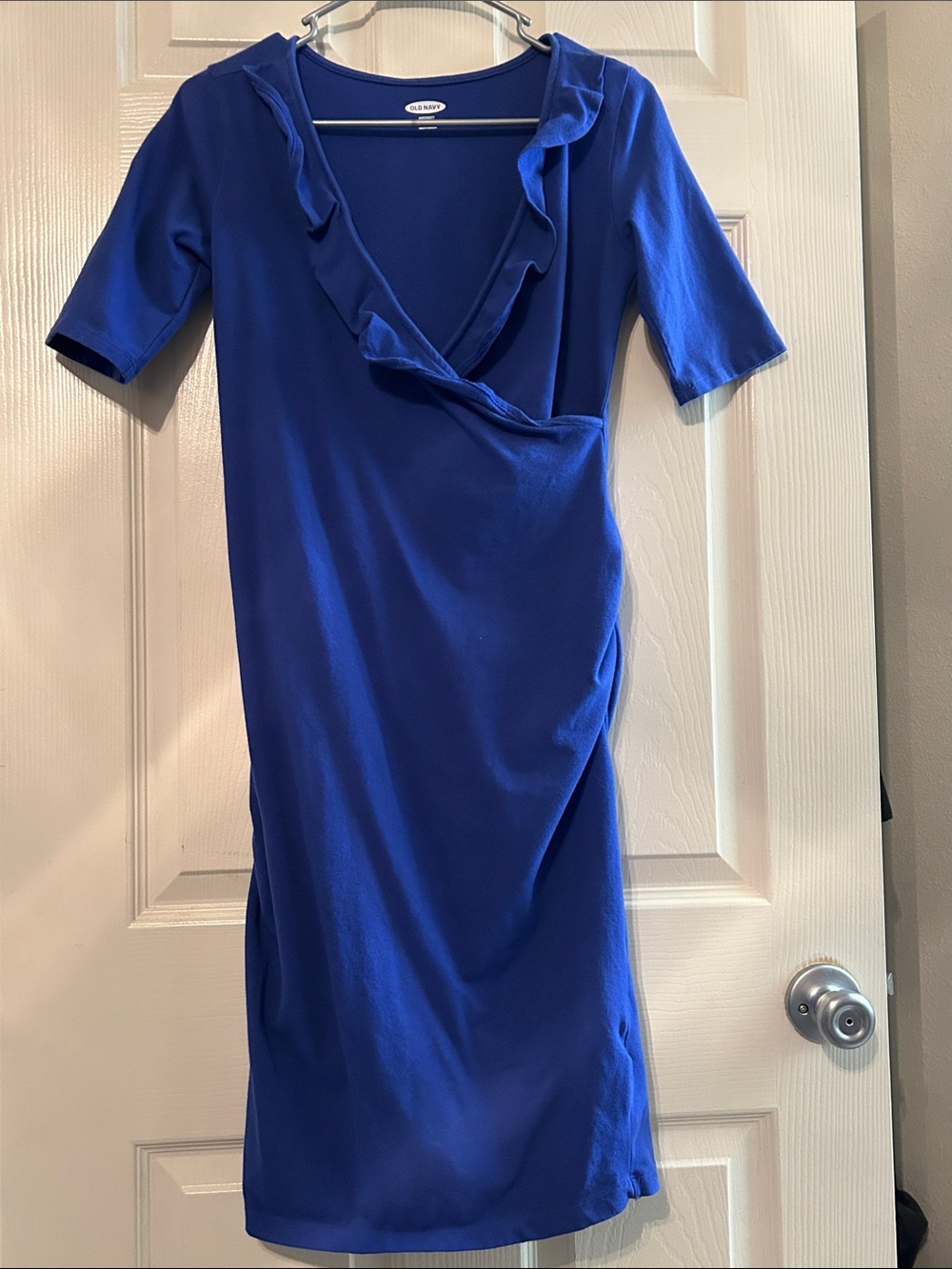 Old Navy Royal Blue Ruffle-Trim Maternity Dress